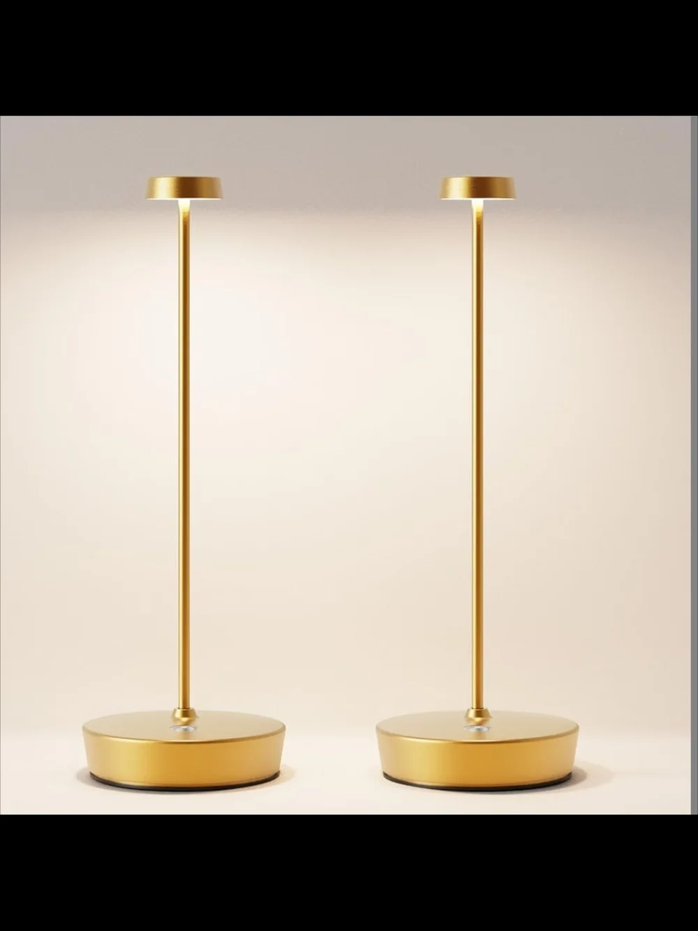 Outdoor Gold Minimalist Table Lamps 1 Pair - New
